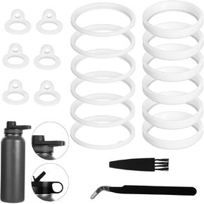 PEUTIER 20pcs Water Bottle Lid Replacement for Thermoflask 24/32/40/64oz, Water Bottle Gasket Replacement Silicone Sealing Ring Water Cup Seal Ring for Water Bottle Straw Lid& Spout
