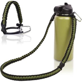 Wongeto Paracord Handle Shoulder Strap Compatible with Hydro Flask Wide Mouth Water Bottles Strap