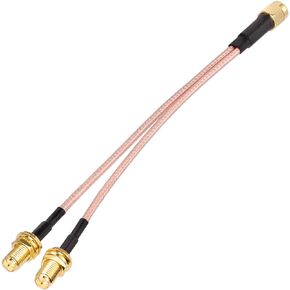 SUPERBAT SMA Splitter Cable SMA Male to Dual SMA Female Cable SMA Adapter V Type 50ohm 15cm(6 inches) WiFi Antenna Adapter Connector (Not for TV)