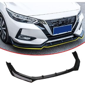 AUTOTOP 3PCS Glossy Black Front Bumper Lip Spoiler Lip for 2020-2021 Nissan Sentra