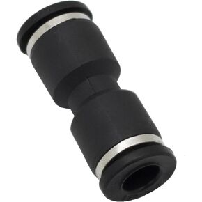 PneumaticPlus PUC Series Push-to-Connect Air Fittings - Union Straight (10, Black Sleeve, 1/4" Tube OD)