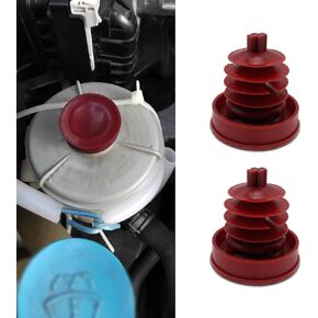 Kutyun 2PCS Hydraulic Power Steering Pump, Automotive Replacement Power Steering Pump Caps, 53697-SB3-952 Red Reservoir Cap Plug Cover Car Accessories Compatible with Honda Power Steering Fluid
