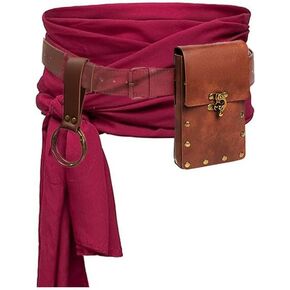 KOTORA Renaissance Costume Pirate Bandana Corset Waistband Belt Pouch Purse Skirt Hike Steampunk Medieval Halloween Sets