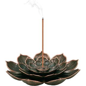 Incense Holder Incense Stick Holder Lotus Incense Burner Mini Vintage Flower Shaped Multihole Incense Holder Incense Holder for Sticks and Ash Catcher Incense and Incense Holders