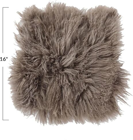 Bloomingville Mongolian Lamb Fur Seat Cover, Charcoal in Saudi Arabia