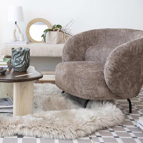 Bloomingville Mongolian Lamb Fur Seat Cover, Charcoal in Saudi Arabia