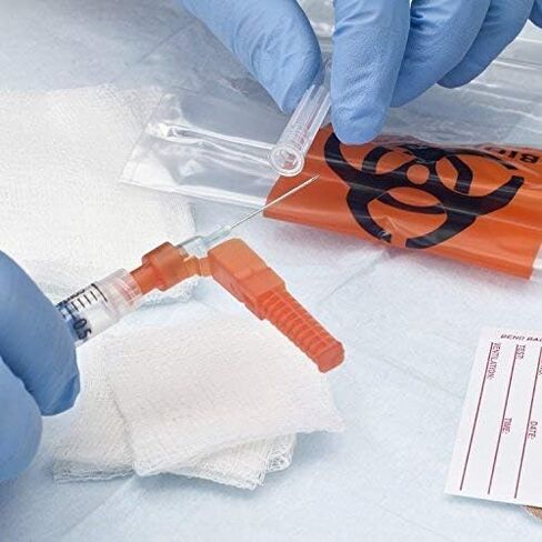 حقيبة عينات المختبر/حقيبة عينات المخاطر البيولوجية مع جيب خارجي - فئة المستشفى، عبوة من 50 قطعة. الحجم - 6 × 10 بوصة in Kuwait