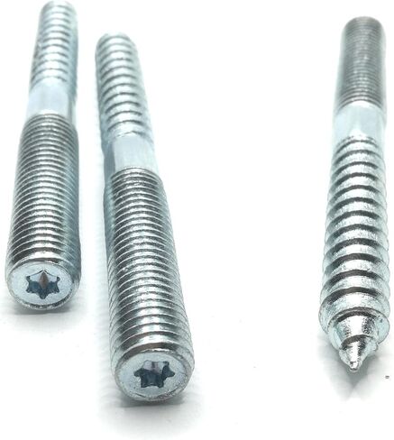 Haozheng Hanger Bolt M12x100 Silvery Double Headed Bolt Self-Tapping Screw with Hexagon for Furniture 12Pcs in Saudi Arabia