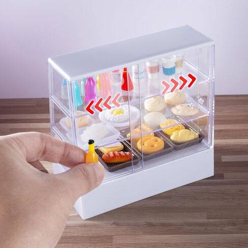 152Pcs Miniature Bakery Cake Stand Display Cabinet with Food Set Mini Counter Toy Supermarket Shelf Dessert for 1:12 Doll House Store Scene Decoration Gift Bread Shop Model Playhouse Tray Pastry in Kuwait