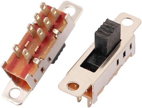 uxcell 5Pcs 3 Position 8P DPDT Panel Mount Micro Slide Switch Latching Toggle Switch in Saudi Arabia