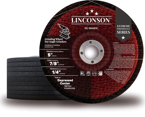 LINCONSON 5 Pack 7 Inch Grinding Wheel for Metal & Stainless Steel Used On Angle Grinder 7"x1/4"x7/8" Depressed Center (SG 7044DC) in Saudi Arabia