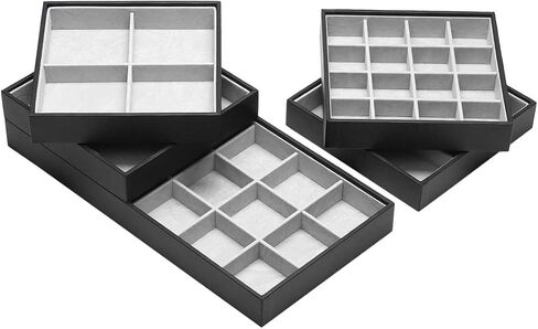 ORIGIA Magic Stackable Jewelry Trays Closet Dresser Drawer Organizer for Accessories, Gadgets & Cosmetics, Storage Display Showcase Holder Box, Set of 5 in Saudi Arabia
