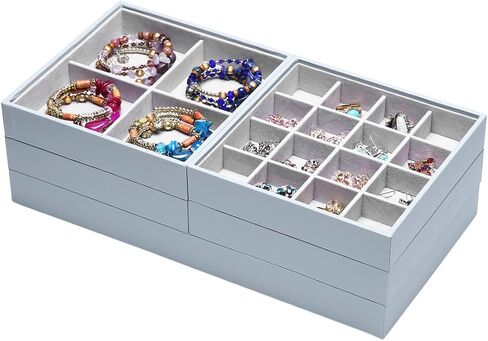 ORIGIA Magic Stackable Jewelry Trays Closet Dresser Drawer Organizer for Accessories, Gadgets & Cosmetics, Storage Display Showcase Holder Box, Set of 5 in Saudi Arabia
