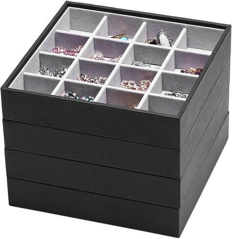 ORIGIA Magic Stackable Jewelry Trays Closet Dresser Drawer Organizer for Accessories, Gadgets & Cosmetics, Storage Display Showcase Holder Box, Set of 5 in Saudi Arabia