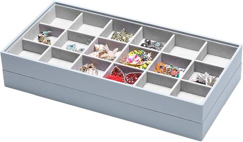 ORIGIA Magic Stackable Jewelry Trays Closet Dresser Drawer Organizer for Accessories, Gadgets & Cosmetics, Storage Display Showcase Holder Box, Set of 5 in Saudi Arabia