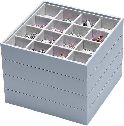 ORIGIA Magic Stackable Jewelry Trays Closet Dresser Drawer Organizer for Accessories, Gadgets & Cosmetics, Storage Display Showcase Holder Box, Set of 5 in Saudi Arabia