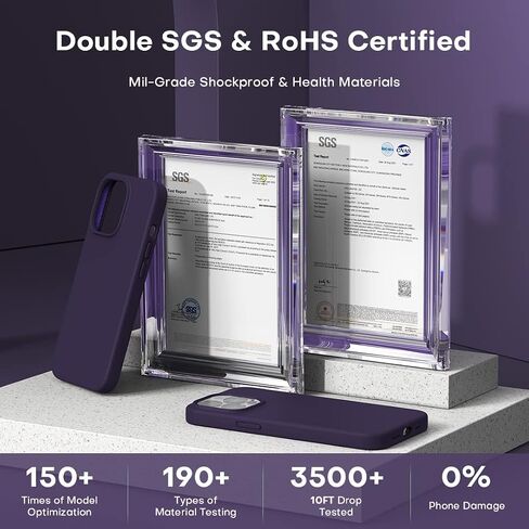 TOCOL [5 in 1 for iPhone 13 Pro Case, with 2 Pack Screen Protector + 2 Pack Camera Lens Protector, Slim Silicone Phone Case iPhone 13 Pro 6.1 Inch, [Anti-Scratch] [Drop Protection], Midnight Purple in Saudi Arabia