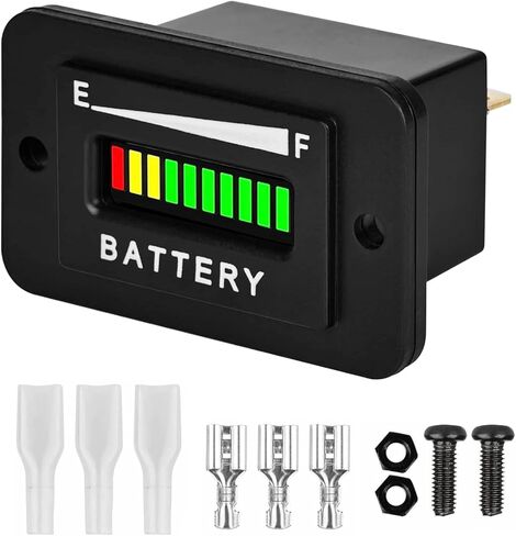 مؤشر مستوى طاقة البطارية LED Teklectric 48V | مقياس شحن وتفريغ البطارية "الوقود" لبطارية الرصاص الحمضية | لعربات الجولف، والرافعات الشوكية، وجزازة العشب، والمركبات الترفيهية/البيوت المتنقلة (48 فولت) in Kuwait