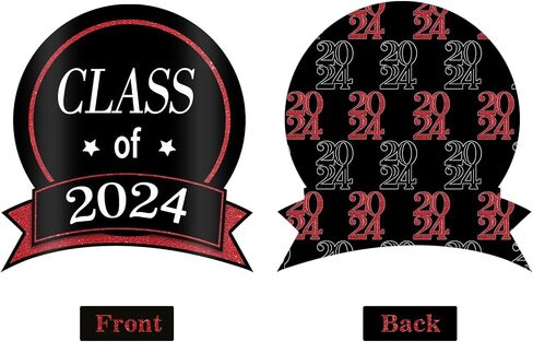 Graduation Party Decorations 2025-30 Pack Red and Black Grad Centerpiece Sticks, Class of 2025 Ornament Party Supplies Table Topper Decor for Kindergarten Preschool High School College in Saudi Arabia