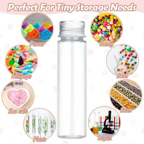 Hoemwarm 48 Pcs 27x110mm(50ml/1.8oz) Clear Plastic Test Tubes with Caps, Candy Storage Science Summer Party Decorations Tubes Containers for Kids Birthday Party Supplies Decor in Saudi Arabia