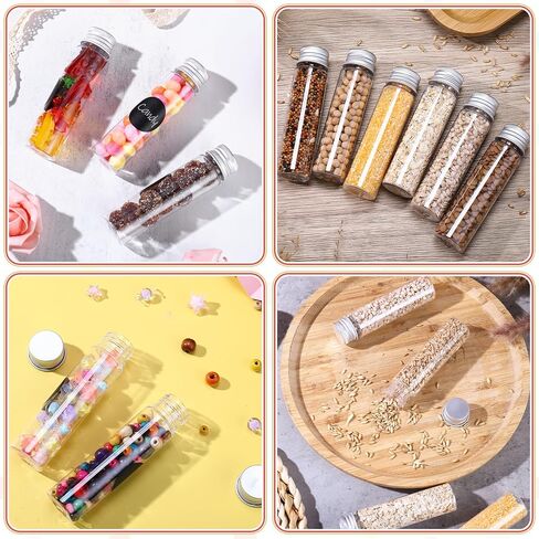 Hoemwarm 48 Pcs 27x110mm(50ml/1.8oz) Clear Plastic Test Tubes with Caps, Candy Storage Science Summer Party Decorations Tubes Containers for Kids Birthday Party Supplies Decor in Saudi Arabia