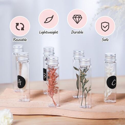 Hoemwarm 48 Pcs 27x110mm(50ml/1.8oz) Clear Plastic Test Tubes with Caps, Candy Storage Science Summer Party Decorations Tubes Containers for Kids Birthday Party Supplies Decor in Saudi Arabia