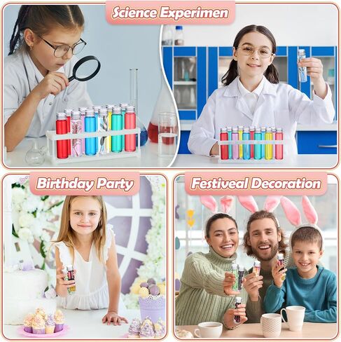 Hoemwarm 48 Pcs 27x110mm(50ml/1.8oz) Clear Plastic Test Tubes with Caps, Candy Storage Science Summer Party Decorations Tubes Containers for Kids Birthday Party Supplies Decor in Saudi Arabia