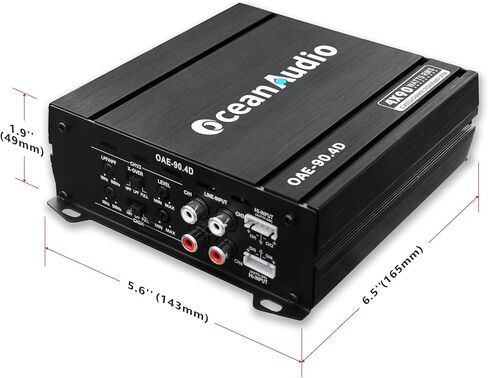 OceanAudio OAE-90.4D Compact Full-Range Class D 4 Channel 720W Car Amplifier, Max Power @2Ω 4 * 180W RMS Power @2Ω 4 * 90W, 4Ω 4 * 60W in Saudi Arabia