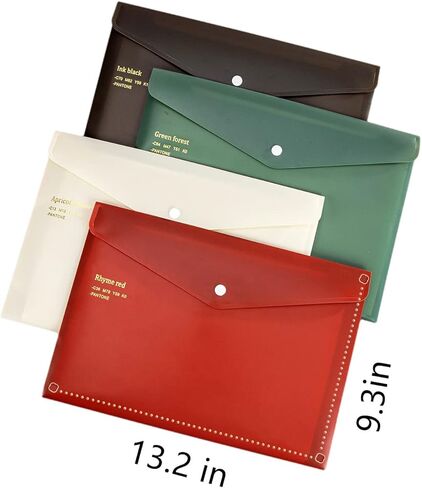 Wiekyze Project Envelope A4 Size Set of 12Pcs, String-Tie Closure, Project Pockets File Organizer Envelopes Expandable Gusset Set for Office School, Assorted Colors in Kuwait