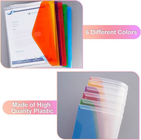 A4 Plastic Folders for Documents,60 Clear Clear Plastic Poly Envelope with Hook & Loop Closures,A4 Poly Document Bag,A4 Letter Size File Bags for Office School Home Travel Cosmetic Organization in Saudi Arabia