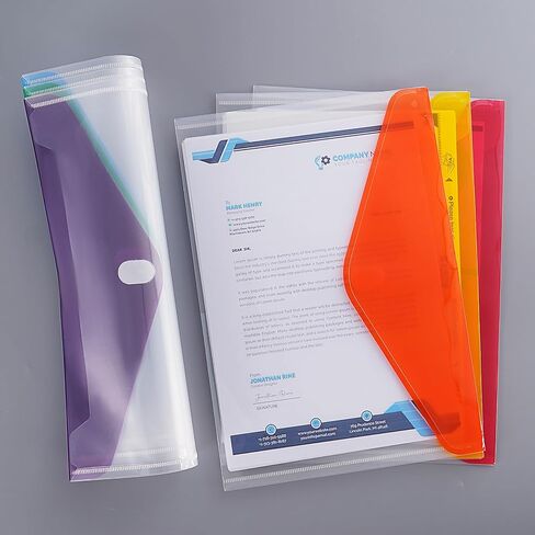A4 Plastic Folders for Documents,60 Clear Clear Plastic Poly Envelope with Hook & Loop Closures,A4 Poly Document Bag,A4 Letter Size File Bags for Office School Home Travel Cosmetic Organization in Saudi Arabia