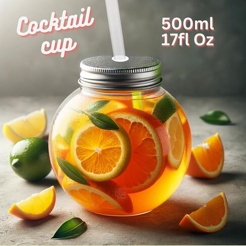 Elil Plastic Fish Bowls for Drinks 16.9 oz Party 06 Pack Small Fish Bowl Cups with Lids and Straws (6 pack, 6, Count) in Kuwait