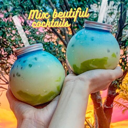 Elil Plastic Fish Bowls for Drinks 16.9 oz Party 06 Pack Small Fish Bowl Cups with Lids and Straws (6 pack, 6, Count) in Kuwait