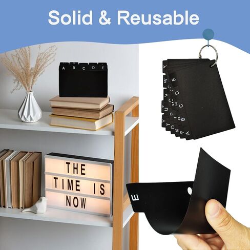 Index Cards Dividers 3x5" with Ring, Large Plastic Index Card Divider Alphabetical Tabs, Black Photo Dividers for Index Recipe Card Box Organizer Holder, Flash Studying Card College School (Blk) in Kuwait