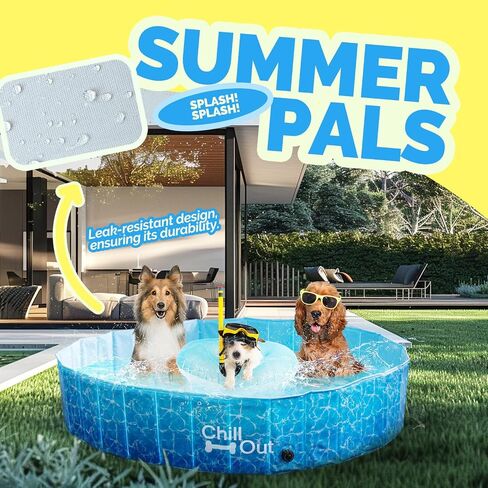 ALL FOR PAWS Dog Pool، حمامات سباحة للكلاب الكبيرة 160 سم، حمام سباحة قابل للطي من الألواح الليفية عالي الكثافة، حمام سباحة داخلي وخارجي للكلاب والأطفال in Saudi Arabia