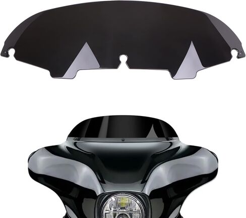 ANONEMOTO زجاج أمامي مستدير مقاس 5 بوصات أسود متوافق مع Harley Davidson Touring 1996-2013 Street Glide Electra Glide Ultra Classic FLHTK FLHTI FLHT FLHTCU Tri Glide FLHTCUTG in Kuwait