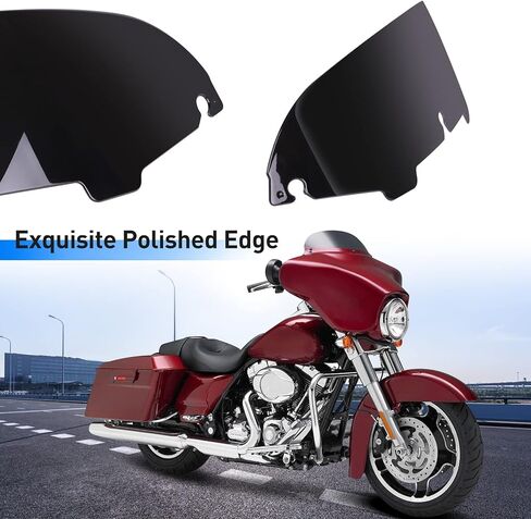 ANONEMOTO زجاج أمامي مستدير مقاس 5 بوصات أسود متوافق مع Harley Davidson Touring 1996-2013 Street Glide Electra Glide Ultra Classic FLHTK FLHTI FLHT FLHTCU Tri Glide FLHTCUTG in Kuwait