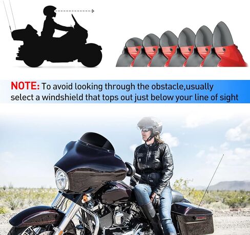 ANONEMOTO زجاج أمامي مستدير مقاس 5 بوصات أسود متوافق مع Harley Davidson Touring 1996-2013 Street Glide Electra Glide Ultra Classic FLHTK FLHTI FLHT FLHTCU Tri Glide FLHTCUTG in Kuwait