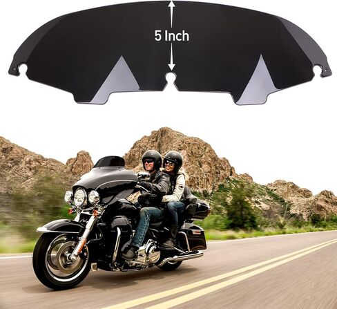 ANONEMOTO زجاج أمامي مستدير مقاس 5 بوصات أسود متوافق مع Harley Davidson Touring 1996-2013 Street Glide Electra Glide Ultra Classic FLHTK FLHTI FLHT FLHTCU Tri Glide FLHTCUTG in Kuwait