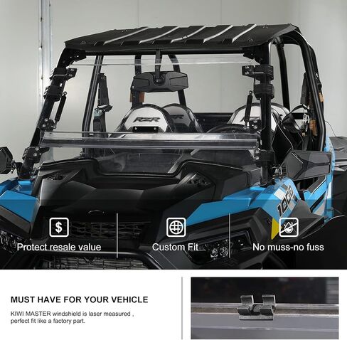 KIWI MASTER زجاج أمامي قابل للطي 3 في 1 شديد التحمل متوافق مع 2019-2023 Polaris RZR XP 1000 ملحقات XP 4 1000 مقاوم للخدش in Saudi Arabia