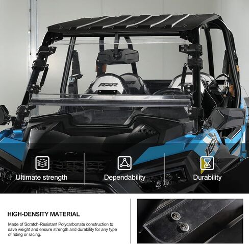 KIWI MASTER زجاج أمامي قابل للطي 3 في 1 شديد التحمل متوافق مع 2019-2023 Polaris RZR XP 1000 ملحقات XP 4 1000 مقاوم للخدش in Saudi Arabia