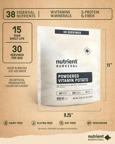 Nutrient Survival Tomato Powder, Powdered Vitamin Tomato (30 Servings) Emergency Food Supply & Camping Supplies for Soups, Sauces, Meatloaf, 40 Nutrients, Shelf Stable up to 15 Years, Pantry Pack in Saudi Arabia