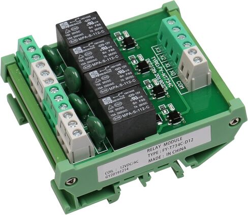 Good BNTai 4 Channel Relay Module 1 SPDT DIN Rail Mount 12VDC/AC Interface Relay Module (4Channel ACDC12V) in Saudi Arabia