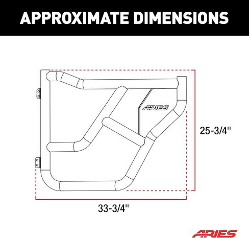 ARIES 2500250 Rear Black Aluminum Tube Doors for Ford Bronco 4-Door in Kuwait