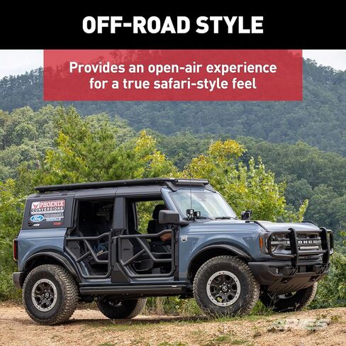 ARIES 2500250 Rear Black Aluminum Tube Doors for Ford Bronco 4-Door in Kuwait