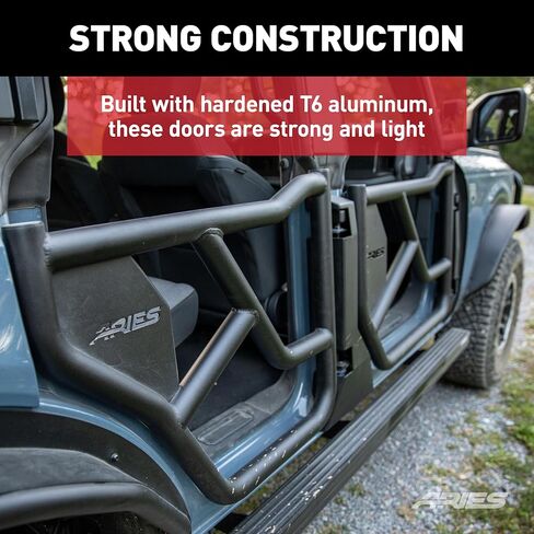 ARIES 2500250 Rear Black Aluminum Tube Doors for Ford Bronco 4-Door in Kuwait