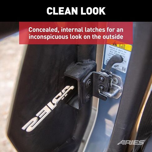 ARIES 2500250 Rear Black Aluminum Tube Doors for Ford Bronco 4-Door in Kuwait