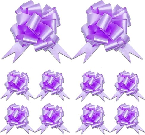 10 قطع من أقواس الهدايا، أقواس سحب 11.43 سم لتغليف الهدايا، مناسبة لصناديق الهدايا والسلال وأعياد الميلاد وحفلات الزفاف والكريسماس وعيد الحب والشرق (أرجواني فاتح) in Kuwait