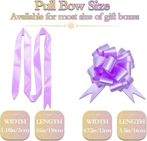 10 قطع من أقواس الهدايا، أقواس سحب 11.43 سم لتغليف الهدايا، مناسبة لصناديق الهدايا والسلال وأعياد الميلاد وحفلات الزفاف والكريسماس وعيد الحب والشرق (أرجواني فاتح) in Kuwait