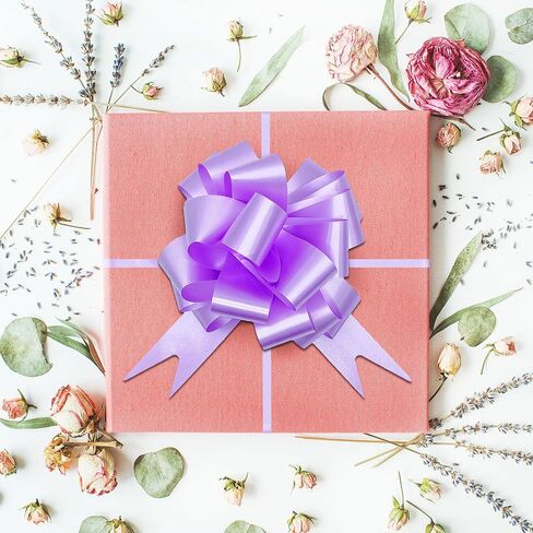 10 قطع من أقواس الهدايا، أقواس سحب 11.43 سم لتغليف الهدايا، مناسبة لصناديق الهدايا والسلال وأعياد الميلاد وحفلات الزفاف والكريسماس وعيد الحب والشرق (أرجواني فاتح) in Kuwait